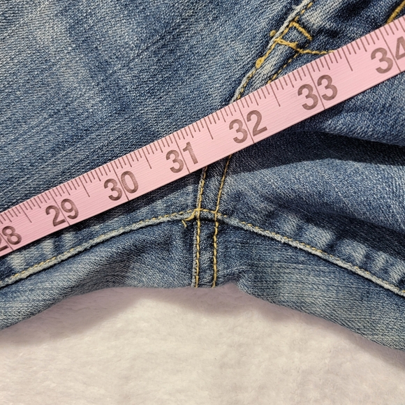 Seven 7 Boot Cut Denim Jeans Mid Rise Logo Pockets Size 8 - Picture 13 of 14
